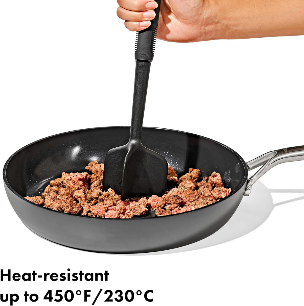 OXO Good Grips Ground Meat Chopper - Effortless Meat Mashing Tool | Sleek Black Design