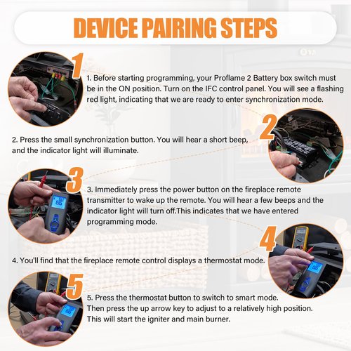0.584.040 Gas Fireplace Radio Remote Transmitter GTMFSLA Series for SIT Proflame 2 IFC Fully Loaded Control Module, Fireplace Remote Handset Transmitter for Electronic Ignition Control Module, Black