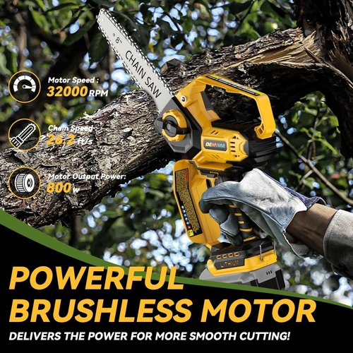 Dewalt Mini Chainsaw - 8-Inch & 6-Inch Cordless Electric Chainsaw with Brushless Motor & Auto-Oiler