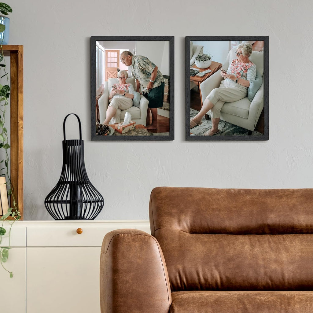 Upsimples 11x14 Picture Frame - Stylish Black Wall Gallery Frame Made of Engineered Wood