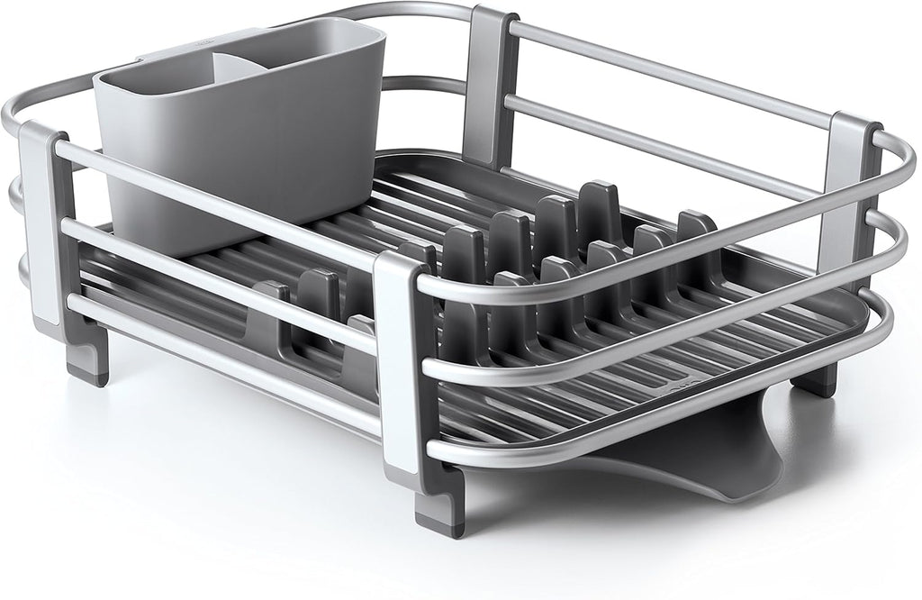 OXO Good Grips Dish Rack - Rustproof Aluminum Design for Efficient Drying | Space-Saving Size