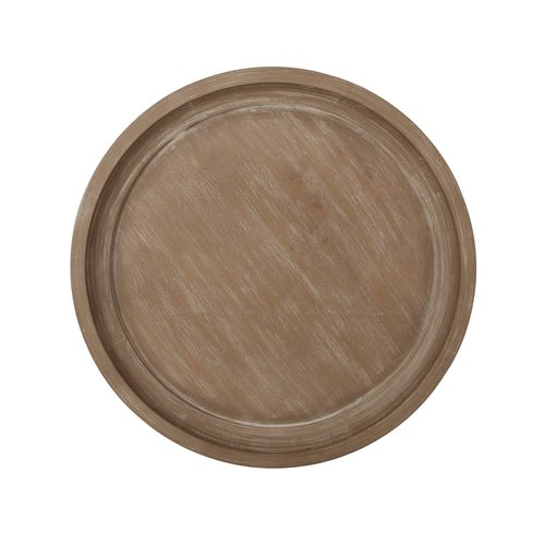 Christopher Knight Home Estelle French Country Accent Table with Round Top, Natural + Distressed White