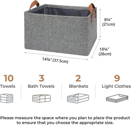 Granny Says Storage Baskets - Collapsible Closet Organizer Bins with Metal Frame | Gray, 2-Pack