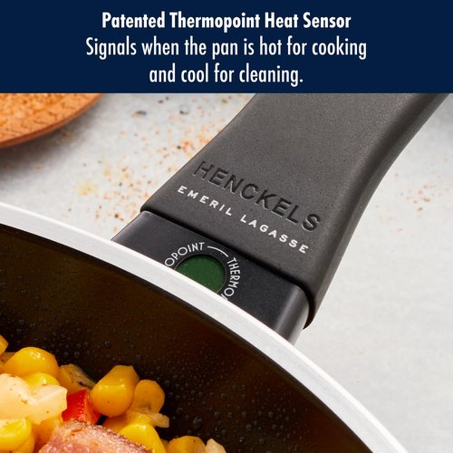 HENCKELS x EMERIL Lagasse Nola 2-pc Nonstick Frying Pan Set, 9.5-inch and 11-inch Frying Pan, Heavy-Gauge Aluminum for Fast, Even Heat Cooking, Made in Italy, Black