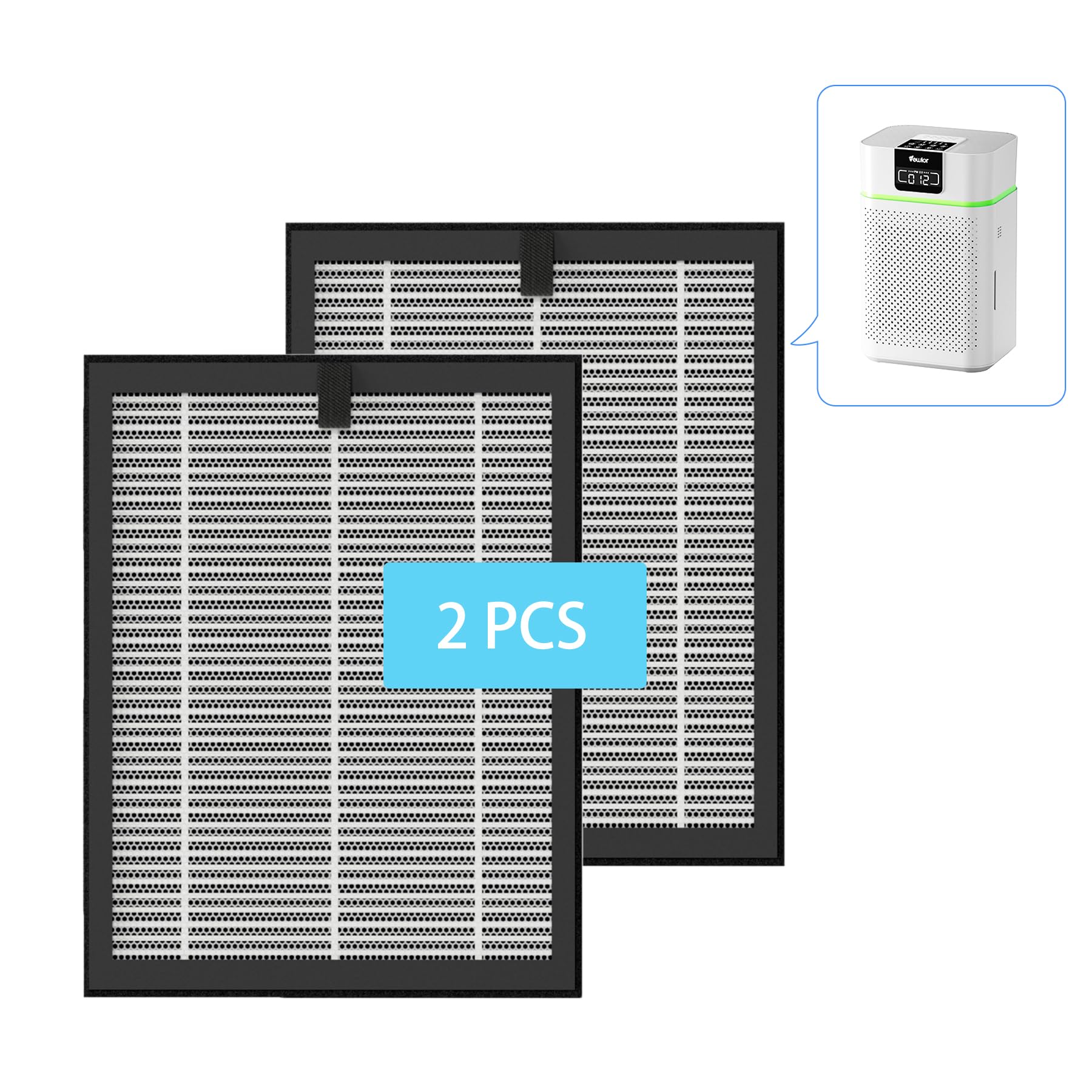 (2 PCS) Air Purifier ClearAir-A5 Replacement Filter, VEWIOR H13 True Air Cleaner Filter (Special forVEWIOR ClearAir-A5 Air Purifier)