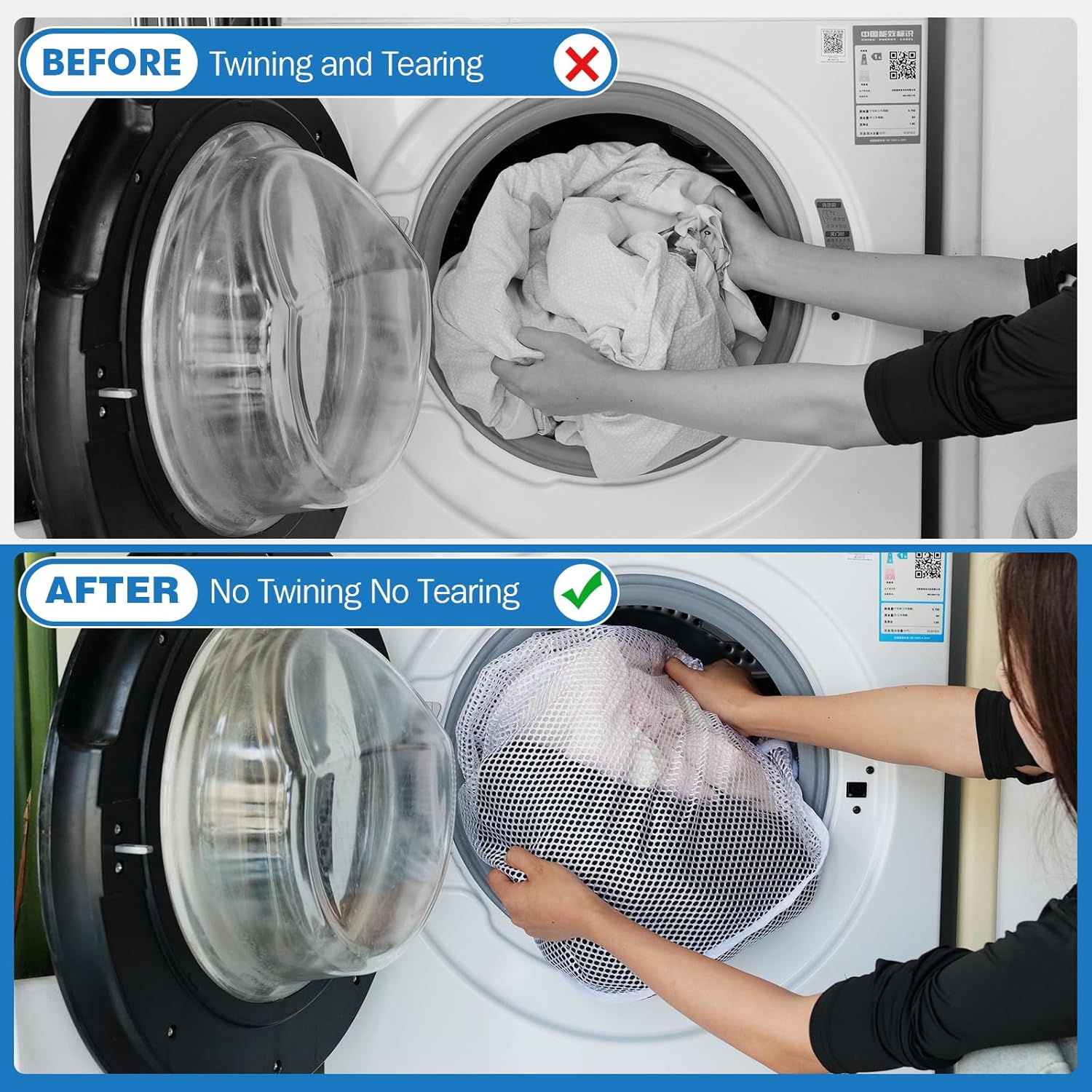 Skiennix Jumbo Mesh Laundry Bags - 3Pcs Set for Delicates, Bed Linen & Toys | XXLarge 28 x 26 Inches