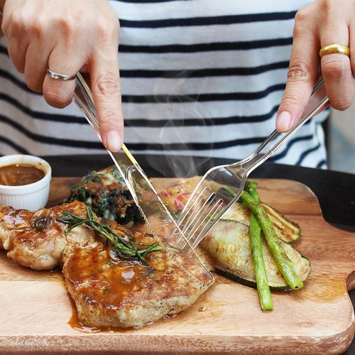 Dealusy Heavy Duty Clear Plastic Forks - 100 Count, BPA-Free & Heat Resistant for Parties