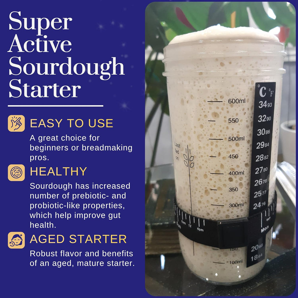 Captain Sourpants San Francisco Sourdough Starter Culture - 100+ Year Old Heirloom Kit for Bread, Pizza, Pancakes | Easy Instructions Included
