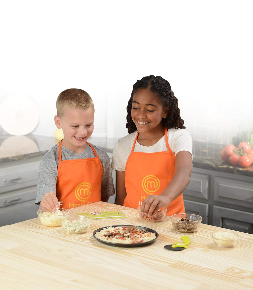 MasterChef Junior Pizza Cooking Set - 5 Pc Kit Includes Real Cookware for Kids w Recipes, Board, Roller - Make Homemade Pizza, Birthday Holiday Gifts