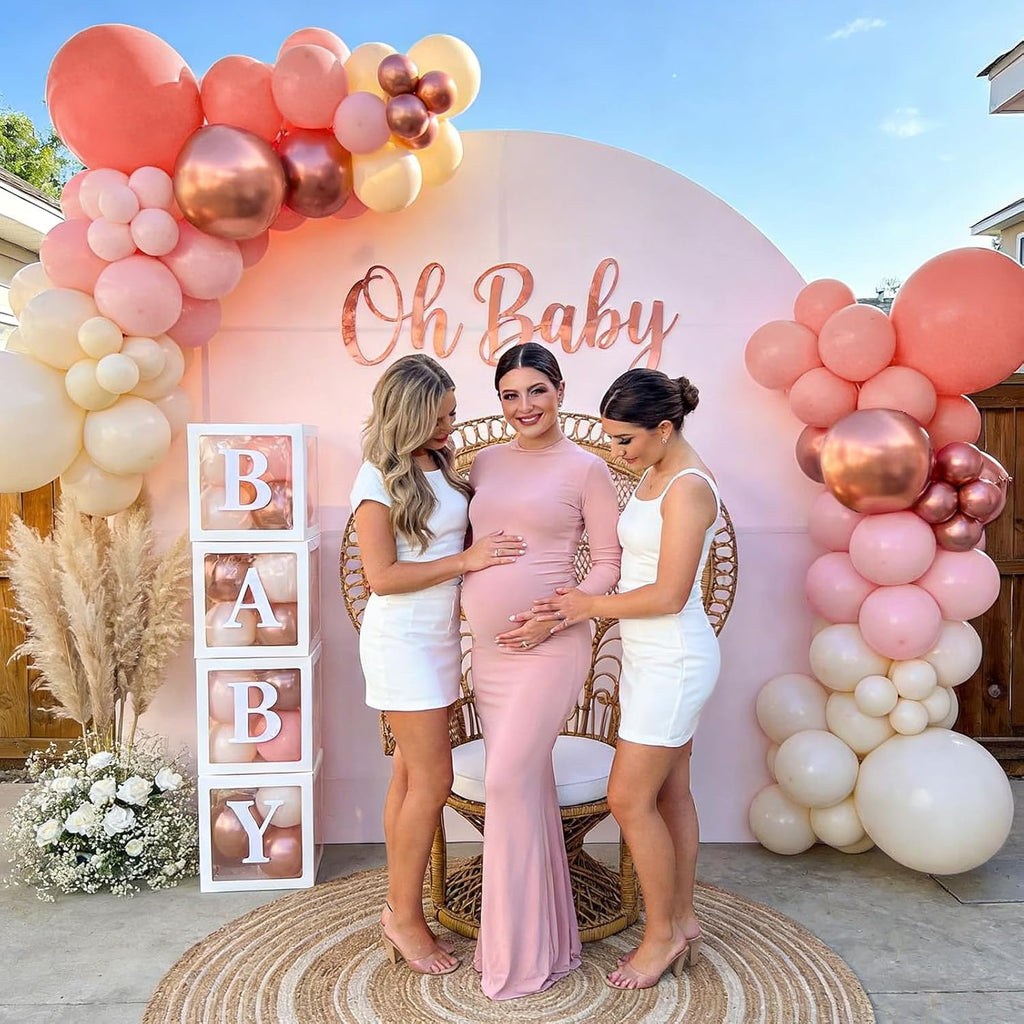 Winrayk Rose Gold Balloons - Floral Baby Shower Decorations | Pink Balloon Arch Kit for Girls