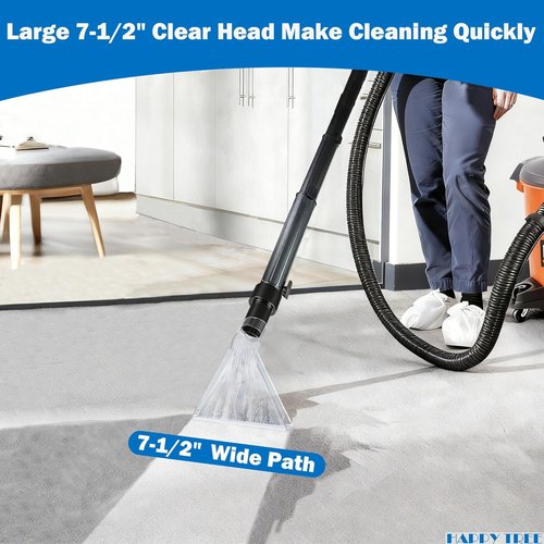 Happy Tree Shop Vac Attachment - Universal Fit with Clear Heads for Upholstery & Carpet Cleaning | 7.5" & 3.5" Adapters