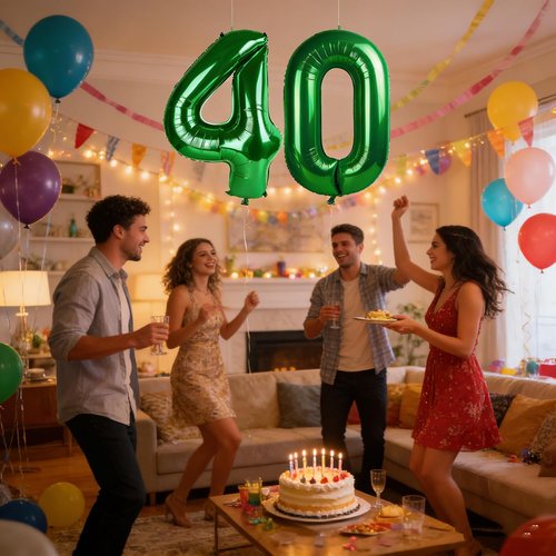 40 Inch Dark Green Foil Number 30 Balloons - Happy 30th Birthday Decoration for Him/Her