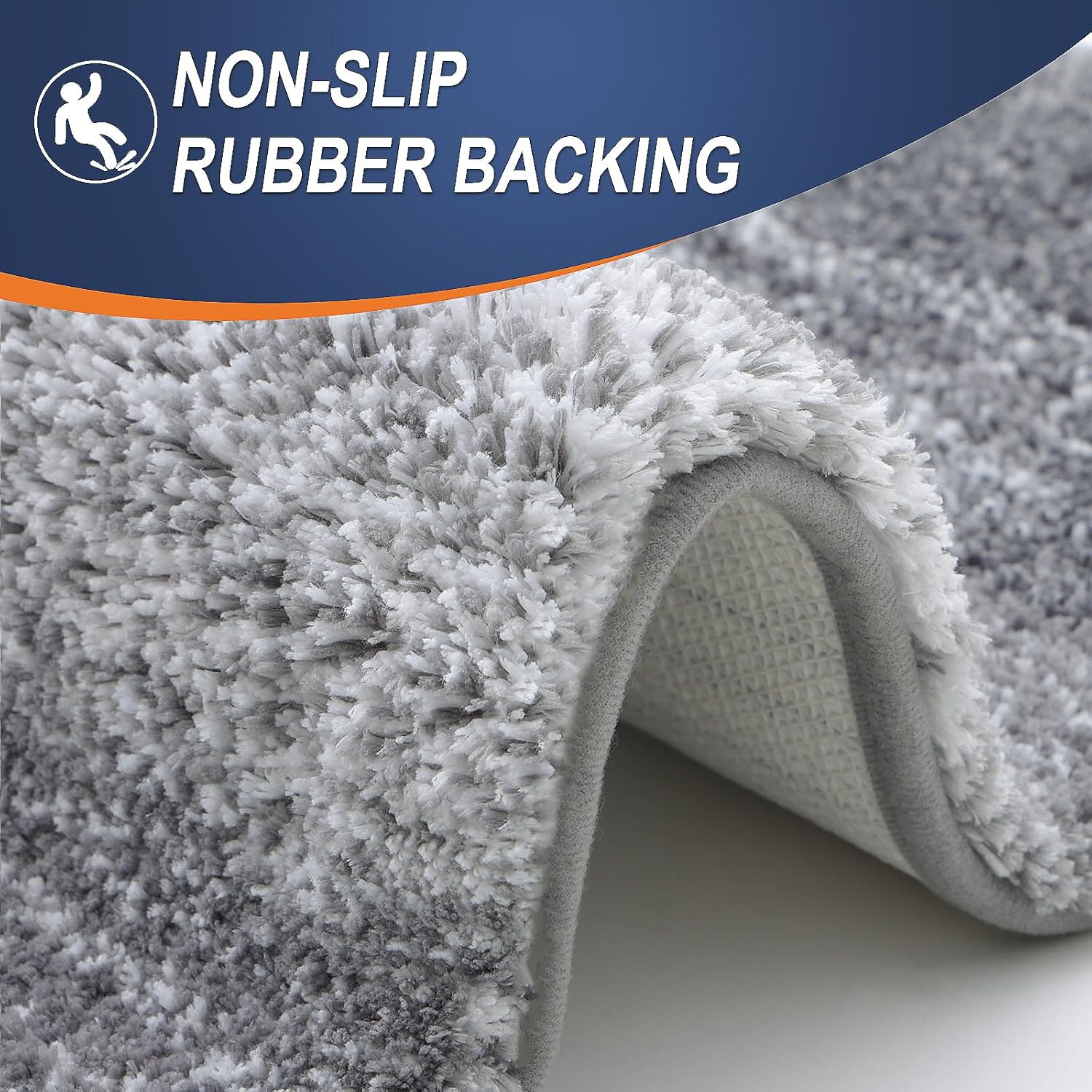 OLANLY Large Microfiber Bath Rugs - Extra Soft & Absorbent | Quick Dry, Machine Washable, 44x32, Grey