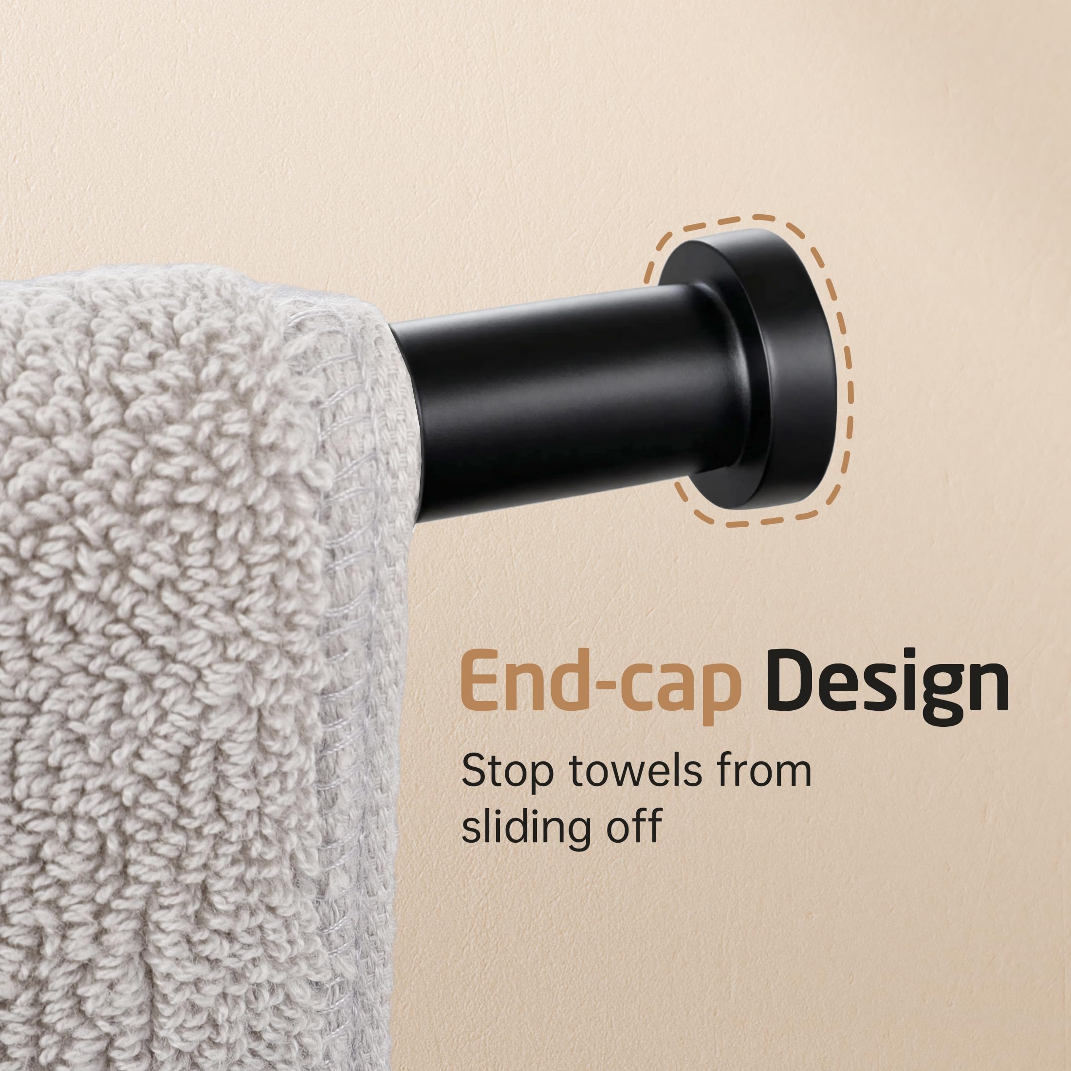 KES Extra Long 19.5" Swivel Towel Rack, Black Swing Arm Towel Bar 4-Arm, Swing Out Towel Rack for Bathroom Wall, Hand Towel Racks Wall Mounted 18/8 Stainless Steel Matte Black, A2103S4L50-BK
