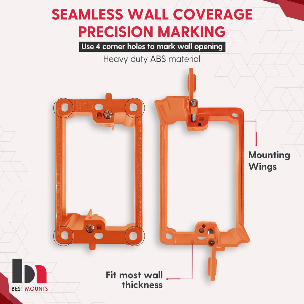 Wall Plate Cable Pass Through Kit by [Brand Name] - 2 Pack Recessed Cable Management with Bracket