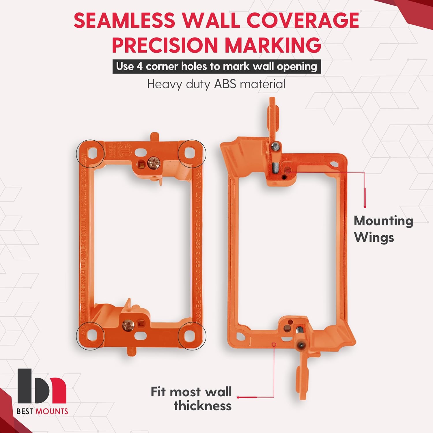 Wall Plate Cable Pass Through Kit by [Brand Name] - 2 Pack Recessed Cable Management with Bracket