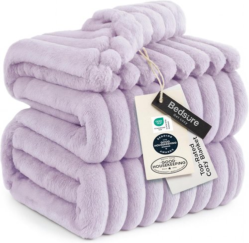 Bedsure GentleSoft Lavender Fog Full Blanket - Cozy Soft Throw for Women | Large 84x90 Inches
