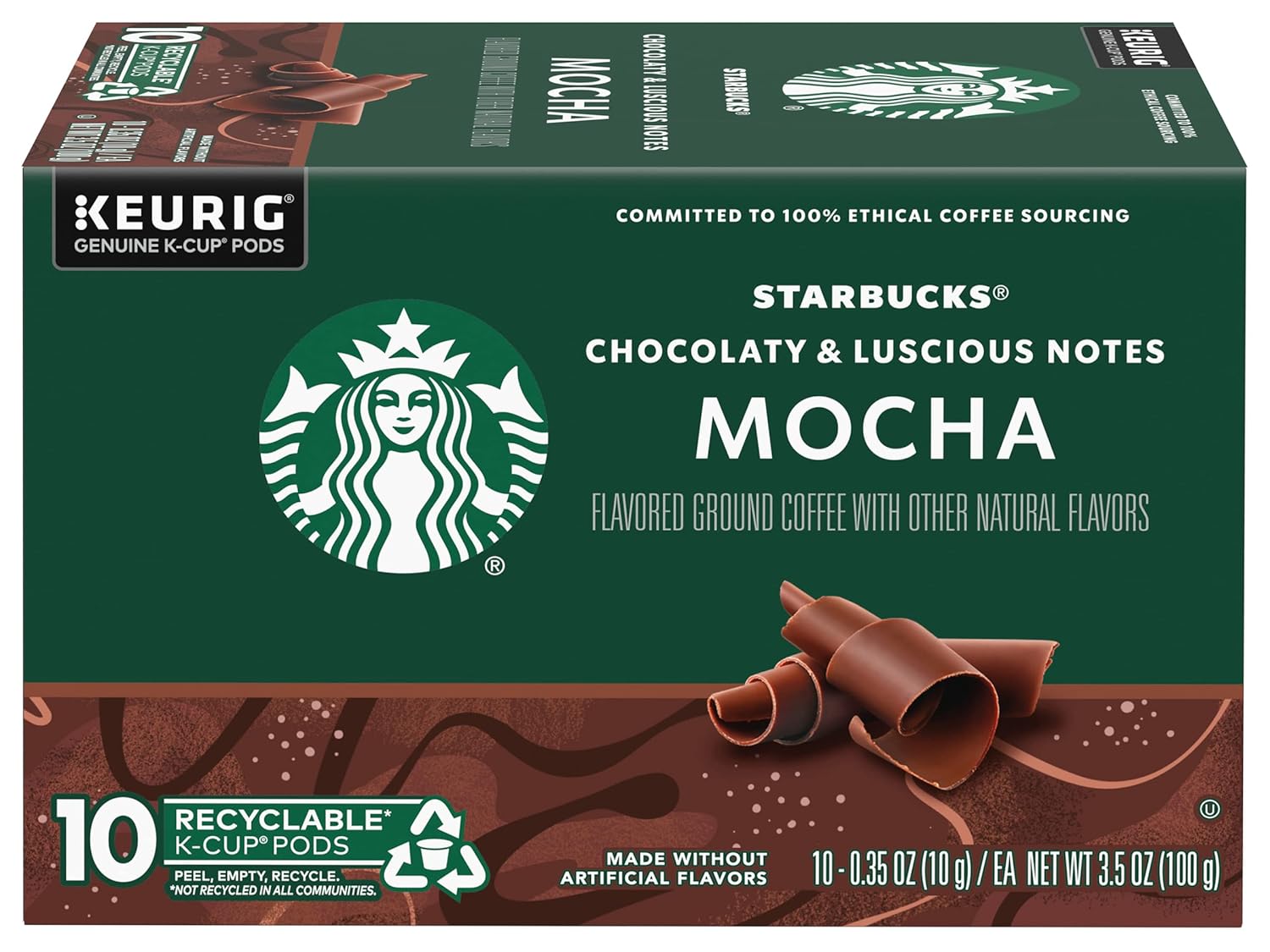 Starbucks Mocha Flavored Coffee K-Cup Pods - Genuine Keurig Pods, 10 CT Per Box | Pack of 3 Boxes