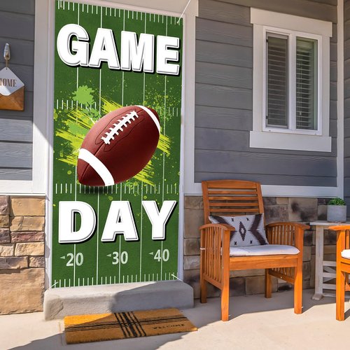 Football Party Door Decorations, Football Door Cover Game Day Banner Backdrop for Party Decorations 2026 (Grass)
