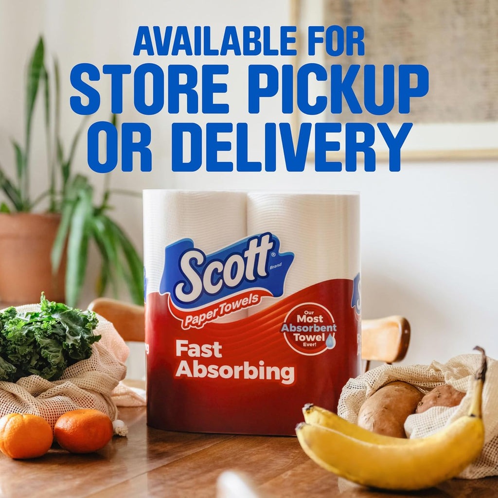 Scott Paper Towels - Choose-A-Sheet Design for Versatile Use - 2 Double Rolls (100 Sheets Each)