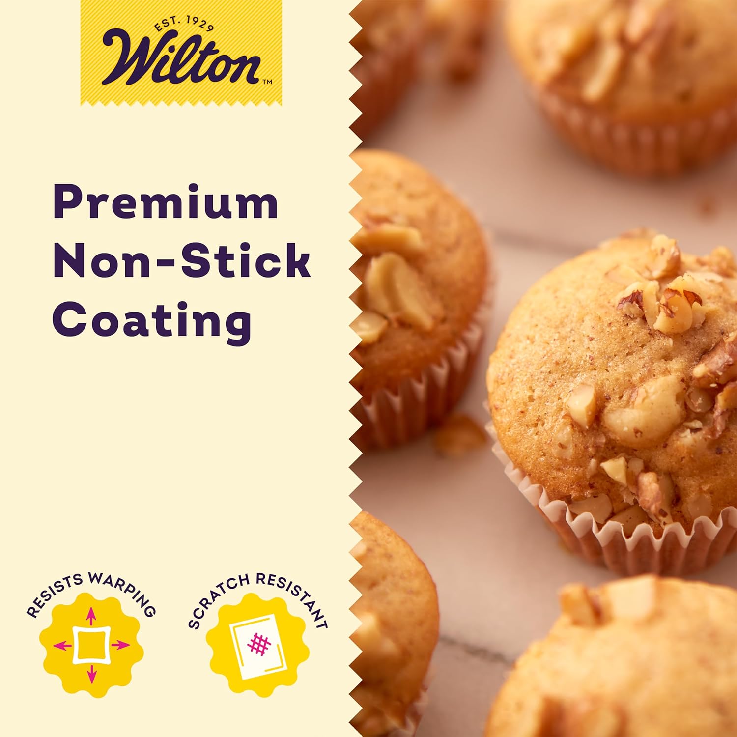 Wilton Gold Non-Stick Mini Muffin Pan | PFAS-Free Bakeware for Perfect Cupcakes & Muffins - 24 Cups, 16 x 10 x 1 Inch