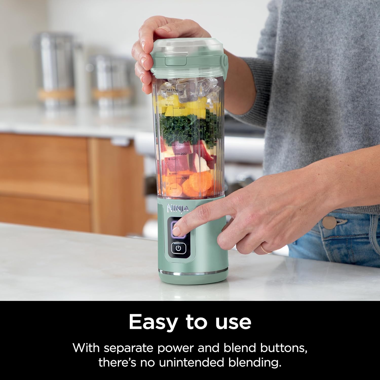 Ninja Blast Portable Blender - Cordless 18oz Personal Blender for Smoothies & Shakes | BPA-Free, USB-C Rechargeable, Tinted Mint