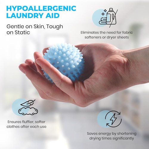 Handy Laundry Reusable Dryer Balls - Natural Fabric Softener Alternative for Soft, Fluffy Clothes | Pack of 4