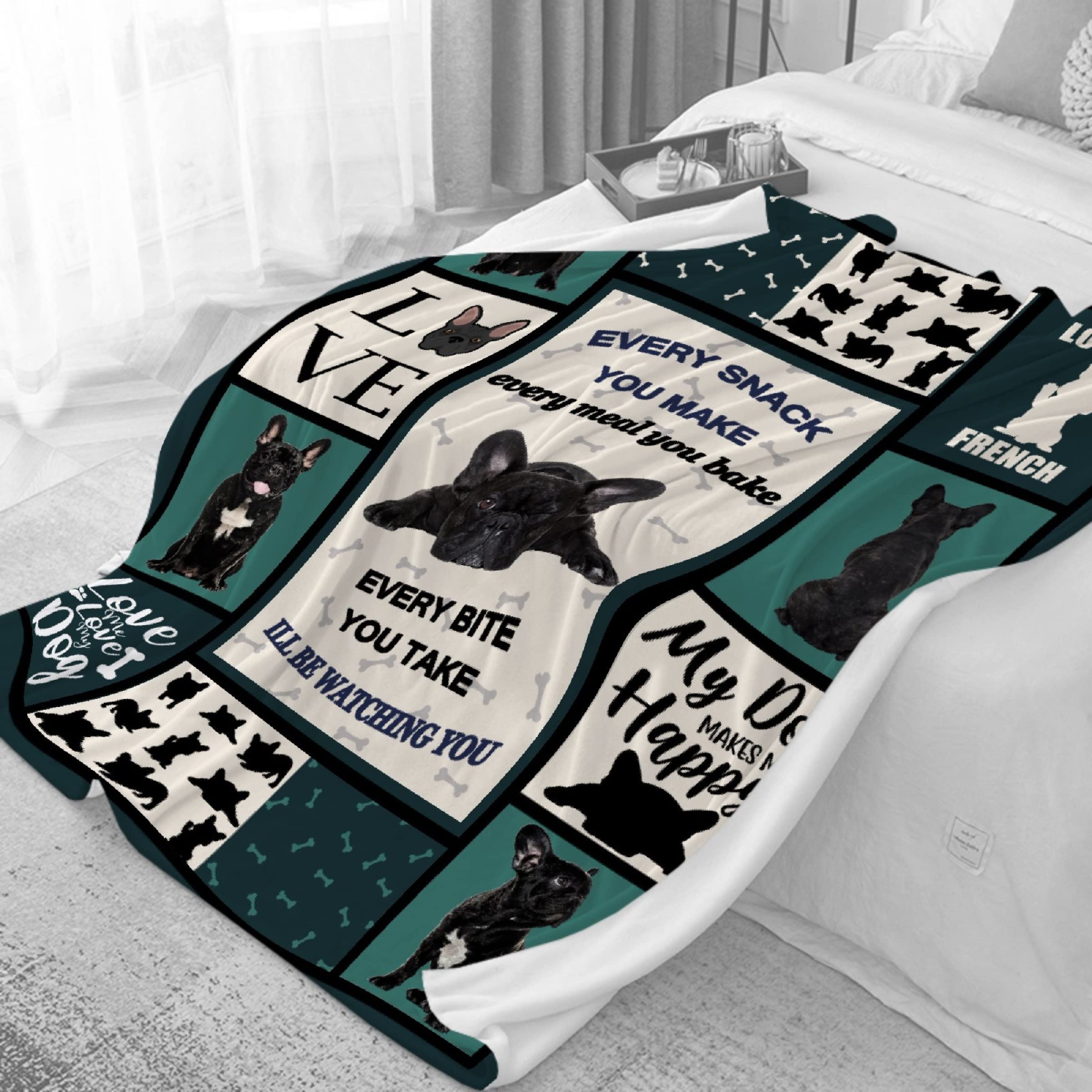 French Bulldog Throw Blanket - Super Soft Flannel Fleece Blanket for Gifts,Bedding Quilt Home Decor for Couch Sofa Bed All Season 40"x50" for Kids