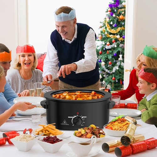 8 Quart Roaster Oven with Self-Basting Lid, Turkey Roasting Pan with Removable Roasting Rack, Turkey Defrost & Warm Function, Adjustable Temperature for Use as a Slow Cooker, Stainless Steel, Black