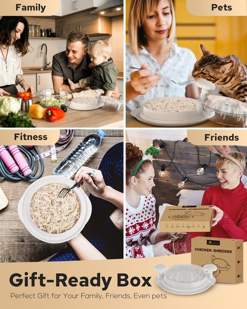 Large Wheat Straw Chicken Shredder: Heavy Duty & Anti-Slip for Chicken/Pork/Beef, Dishwasher Safe & BPA Free, Deep Design for Cooking Enthusiasts