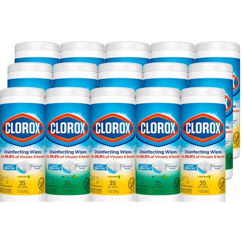 Clorox Disinfecting Wipes - Fresh Lemon Scent | 525 Count for Effective Germ Protection