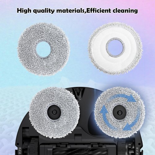 8 Pack Mop Pads for Dreame L40/X40/X50/L50/X30/L20/L40s Ultra/L10s Pro Ultra/L10s Ultra Gen2/X60 Max Ultra, for Mova V50/E40/P10/P50 Pro Ultra, Robot Vacuum Reusable Microfiber Mop Cloth Accessories