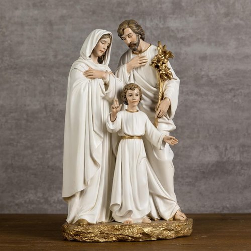 Buildclassic Holy Family Statue - 12" Handpainted Youth Jesus with Mary & Joseph | Inspirational Nativity Décor