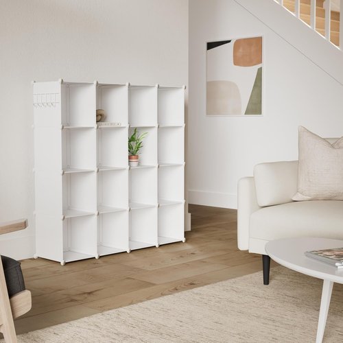 C&AHOME Cube Storage Organizer - 16-Cube Modular Shelves for DIY Closet | 48.4" L × 12.4" W × 48.4" H