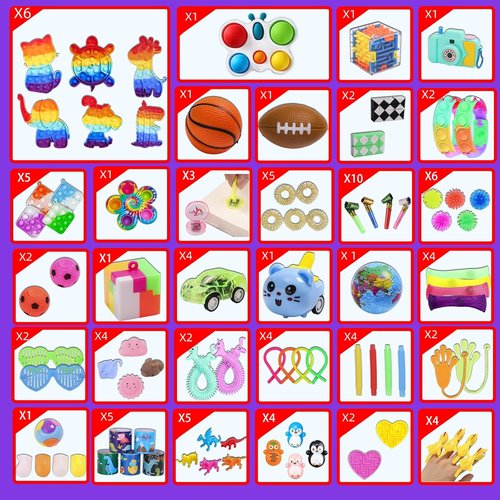 BILLFULL Fidget Toys Bulk - 1000 Pcs Party Favors for Kids | Birthday Gifts & Carnival Prizes