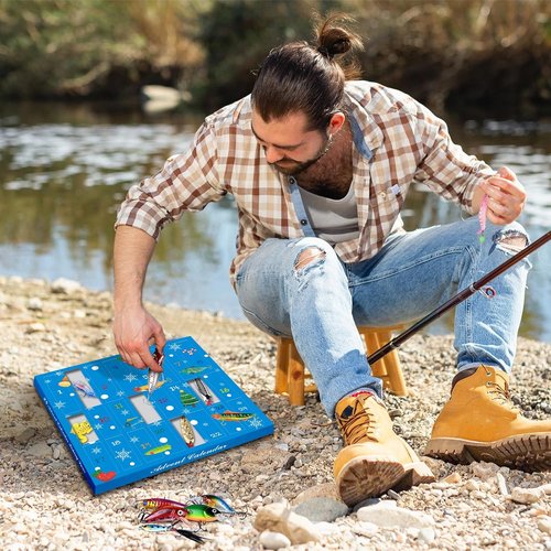 Fishing Advent Calendar 2025 - 24 Days of Lures | Perfect Gift for Men & Teen Boys