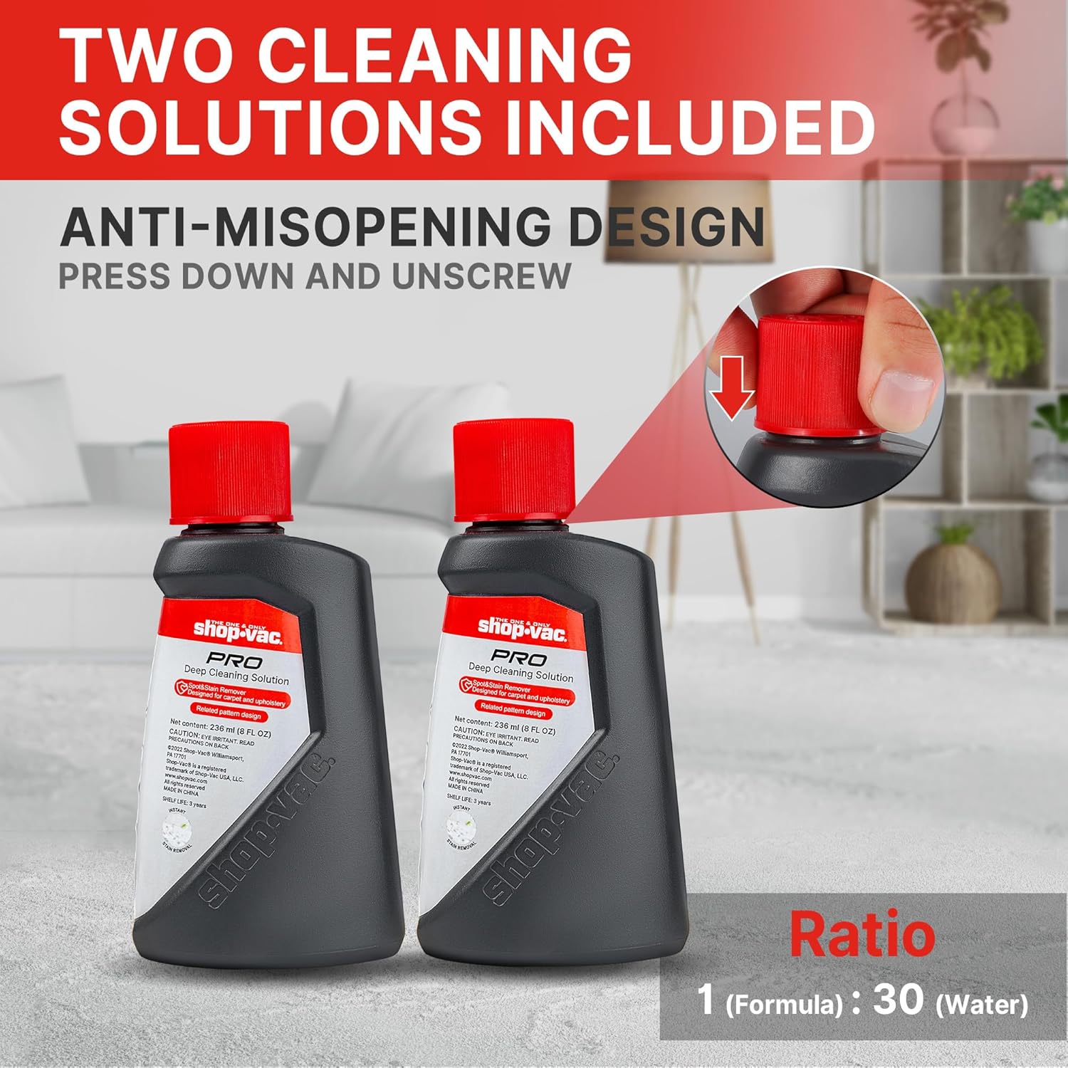 Shop-Vac Portable Carpet Cleaner - Powerful Spot Cleaner for Pet Stains | Lightweight & Versatile for Sofa, Rugs, Mattresses, and Car Seats
