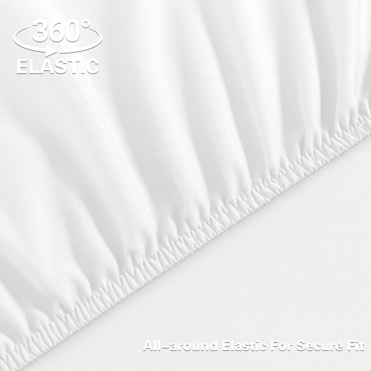 Skiennix Full Sheet Set - 4 Piece Soft Microfiber Bed Sheets, Deep Pocket, Hotel Luxury | White