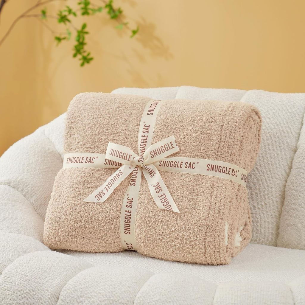 Snuggle Sac Ultra Soft Throw Blanket - Reversible Microfiber Cozy Blanket for Couch & Bed | 50x60 Inches