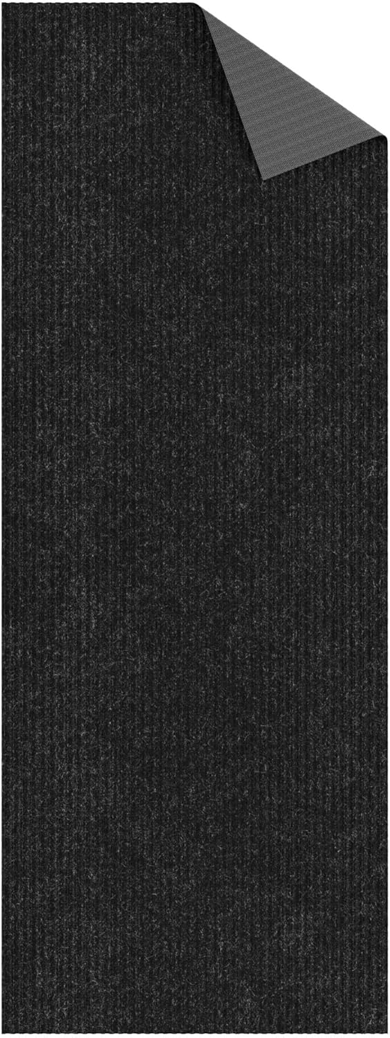 Ottomanson Hallway Runner Rug - Durable Non-Slip Mat for Indoor & Outdoor Use | 2' x 6' Black Carpet