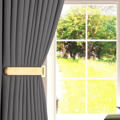 Groleca 2 Pack Metal Curtain Holdbacks Modern Curtain Tiebacks U Shaped Curtain Hooks for Wall Curtain Pull Backs Curtain Holders Curtain Tie Backs for Curtains (2, Gold)
