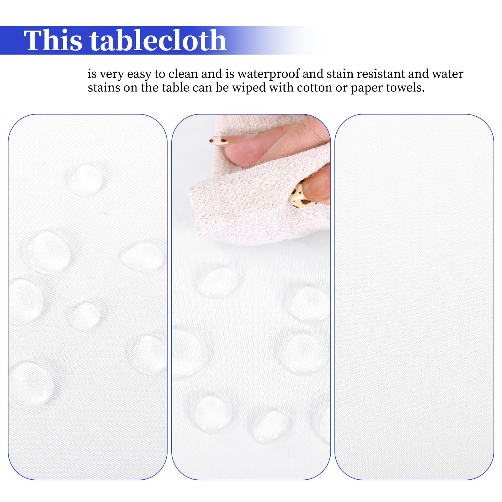 10 Pack White Round Tablecloth 90 Inch, Waterproof Polyester Table Cloth for Round Tables, White Tablecloths Stain and Wrinkle Resistant Washable Fabric Table Cover for Party Dining Wedding Banquet
