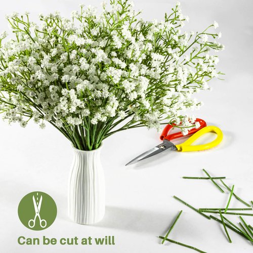 MAQIAHN 20 Baby Breath Artificial Flowers - Babies Breath Flowers Artificial Bulk Faux Flowers Bouquet White Flores Greenery Real Touch Fake Flower Arrangements Wedding Centerpieces Tables Decorations