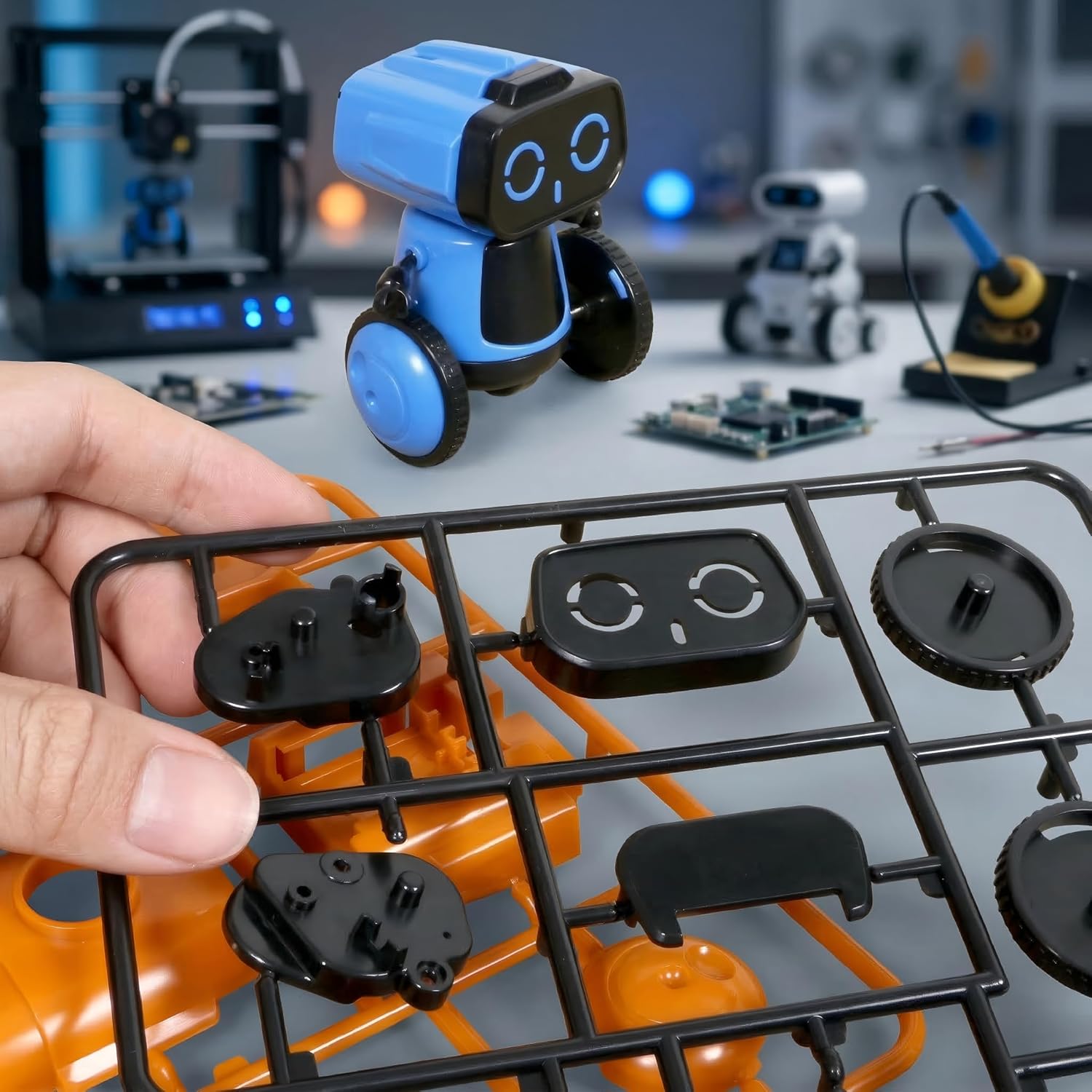 Science Saltwater Robot Kit - DIY STEM Educational Toy for Kids | No Batteries Required, Blue