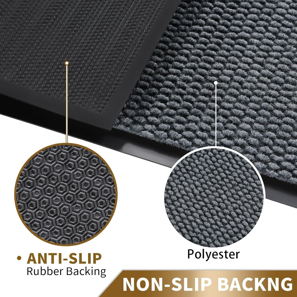 Yimobra All-Season Waterproof Front Door Mat - Non-Slip, Easy Clean, Low Profile | 29.5x17, Grey