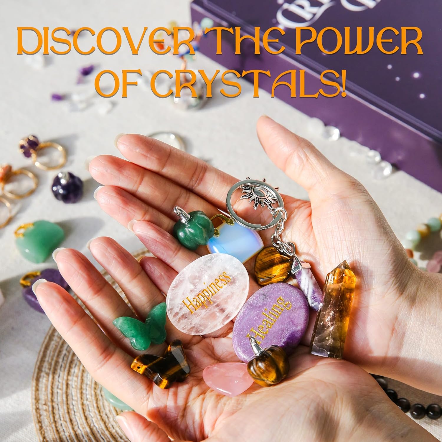 MYDAYS&DESIGN 2026 Crystal Advent Calendar - 12 Days of Zodiac Healing Crystals & Gemstones Gift Box for Women, Teens & Girls