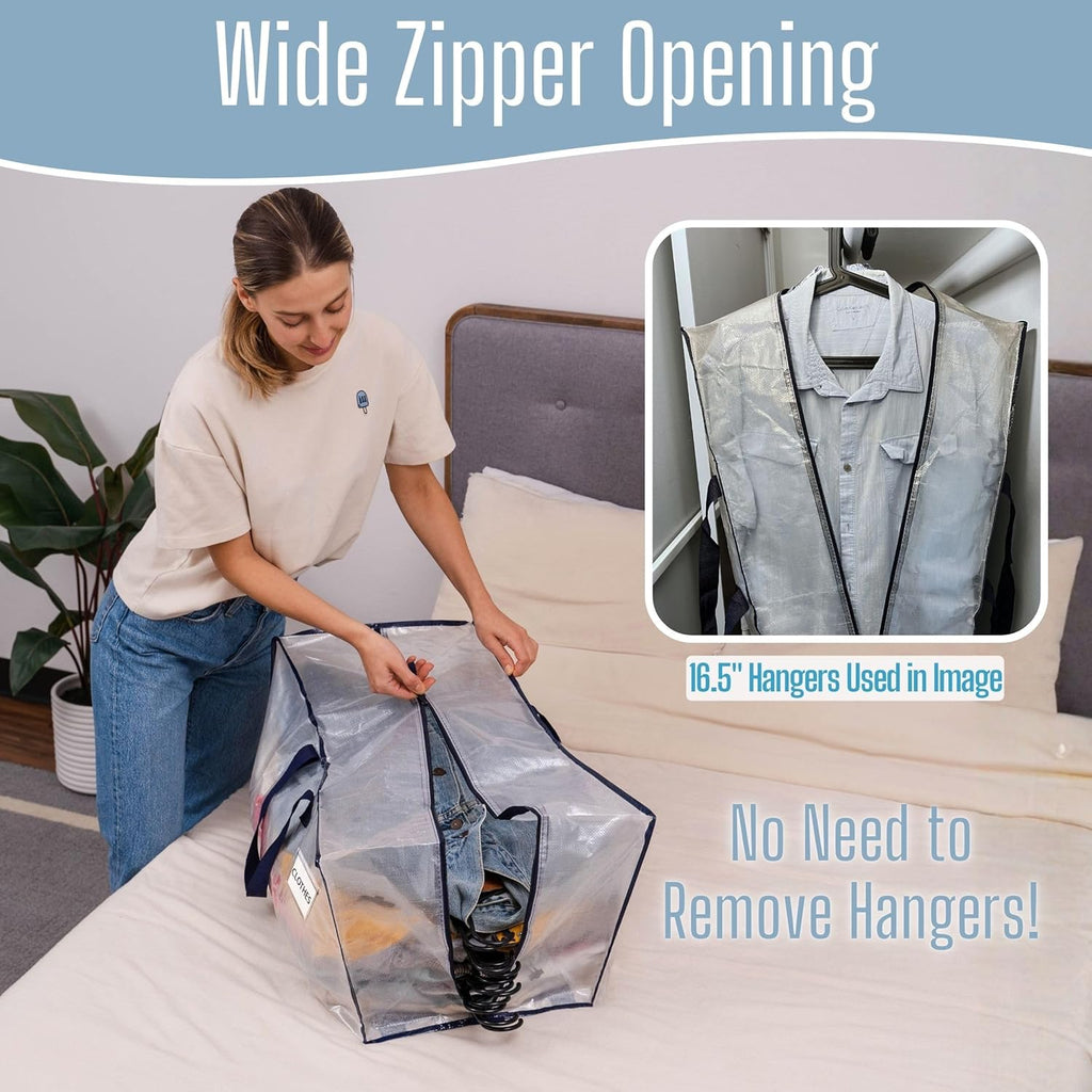 VENO Heavy Duty Moving Bags - 6 Pack with Backpack Straps & Zippers | Extra Large Packing Solution for College Dorms
