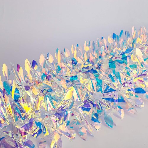 Iridescent Hanging Decorations | 6ft Shiny Foil Metallic Garland for Weddings, Birthdays & Parties