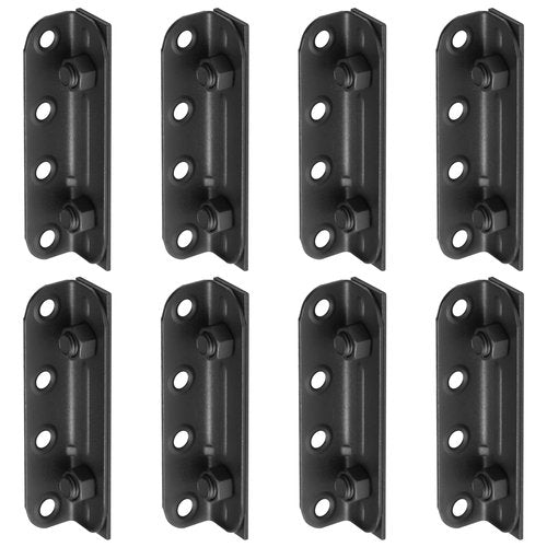 GBGS 8 Pack Black Bed Rail Brackets,4-1/4" x 1" Non-Mortise Wood Bed Frame Post Hardware,Replacement