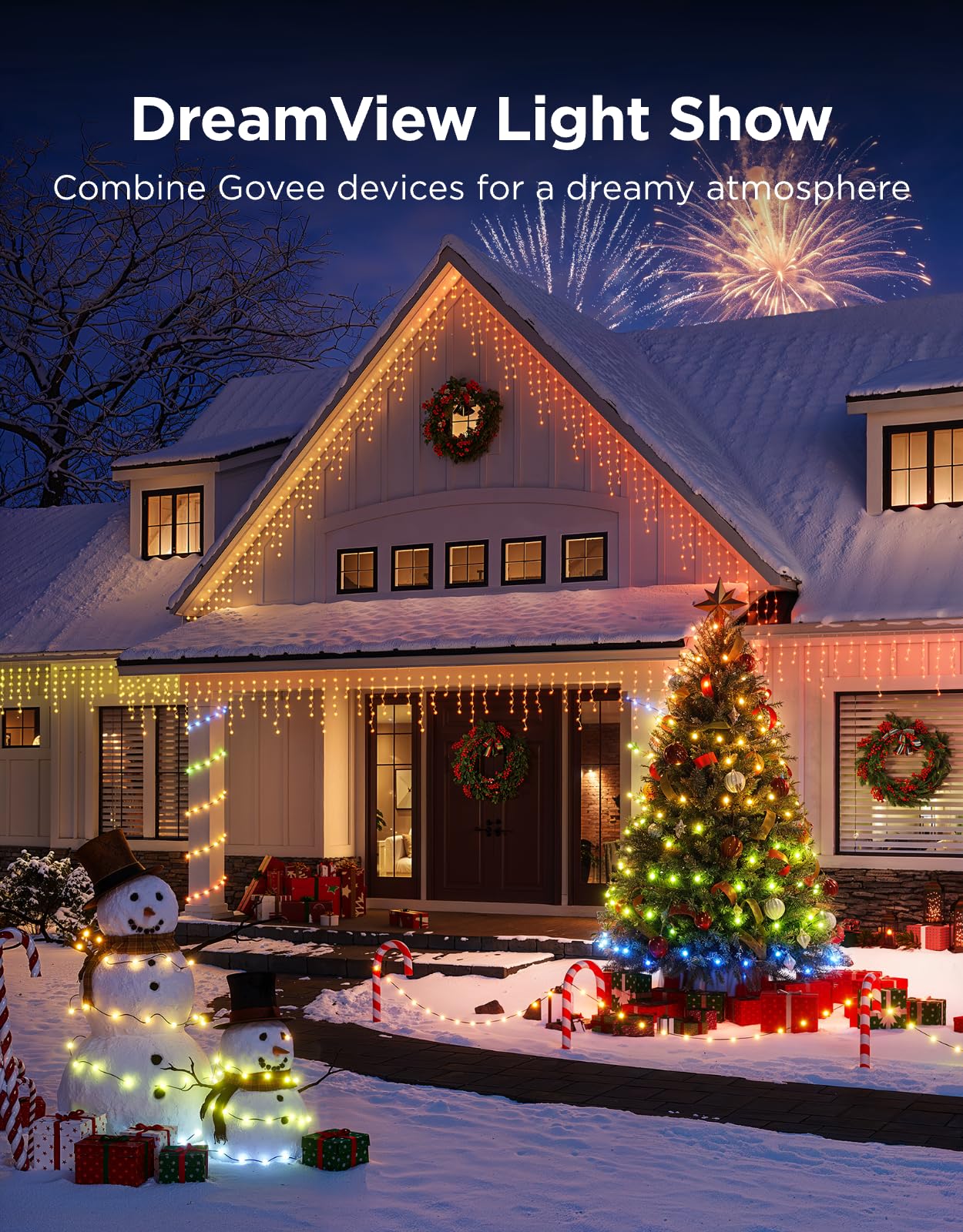 Govee Christmas Lights 2, RGBWIC 66FT 200LEDs Holiday String Lights with Shape Mapping Function, Smart LED Decoration for Indoor Outdoor Tree, 130+ Preset Scenes, Voice and APP Control, Green Wire